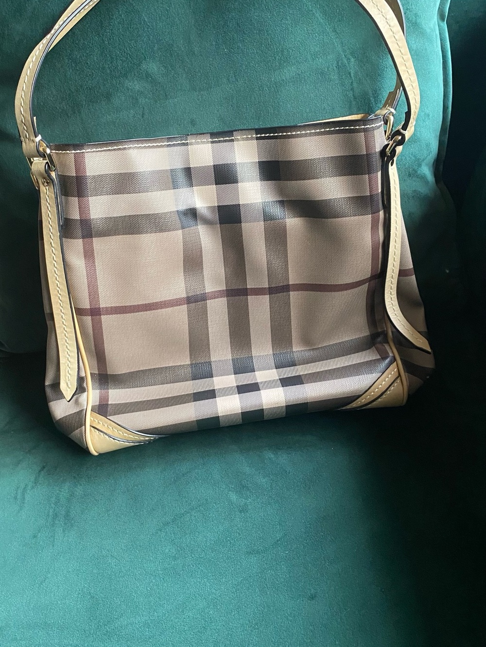 Burberry Plaid Shoulder Bag in Beige, Tan and Brown